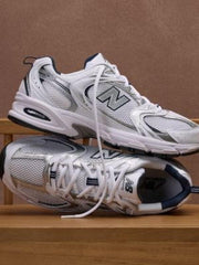 New Balance White Navy 530 Trainers Men's