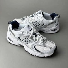 New Balance White Navy 530 Trainers Men's