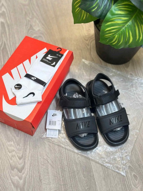 Nike Calm Adjust All Black Sandal With Socks