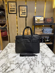 Mont Blanc Multi Compartment Briefcase Travel Laptop Bag With Strap (M8917)