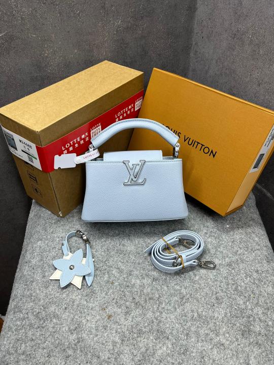 Louis Vuitton Capucines Mini Blue OG Double Box With Dust Bag M24688 Blue