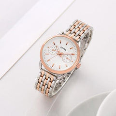 Fossil tailor multifunction 2 Tone Copper- White