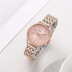 Fossil tailor multifunction 2 Tone Copper- Pink