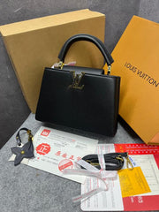 Louis Vuitton Capucines Medium Black OG Double Box With Dust Bag M24566 Black
