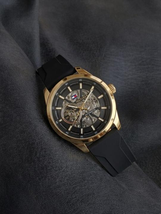 Tommy hilfiger Automatic Silicon Black-Gold