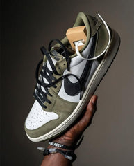 Nike Air Jordan 1 Retro Low Medium Olive and Summit White