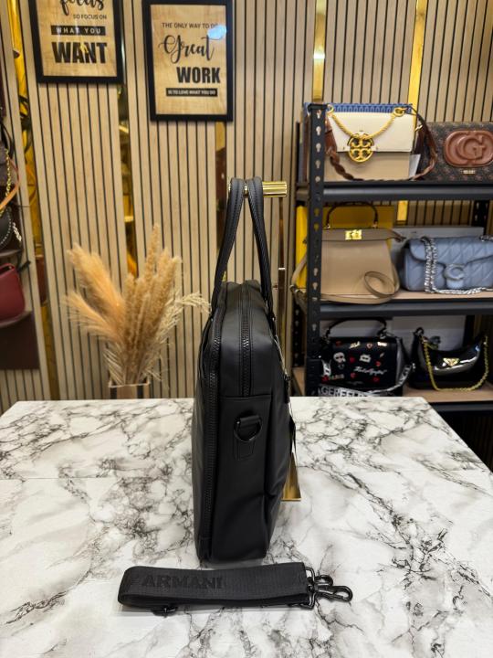 Emporio Armani Sleek Business Briefcase In Black With detachable Strap (A8910)