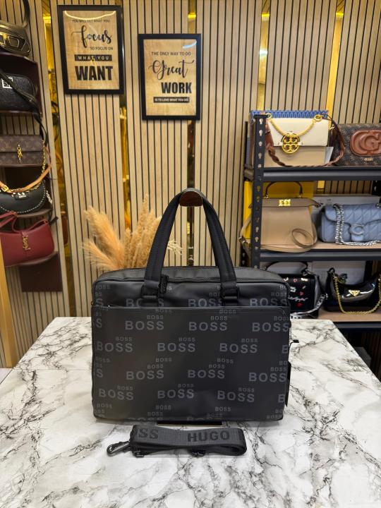 Hugo Boss Monogram Printed Premium Quality Laptop Bag