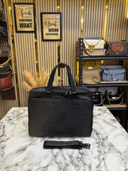 Emporio Armani EA7 allover Logo Laptop Briefcase Bag (Black-E7806)