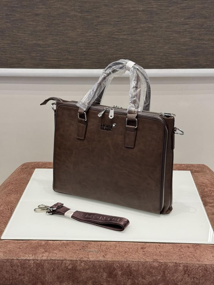 Mont Blanc Premium Laptop Bag X Office Bag M93009-5 Brown
