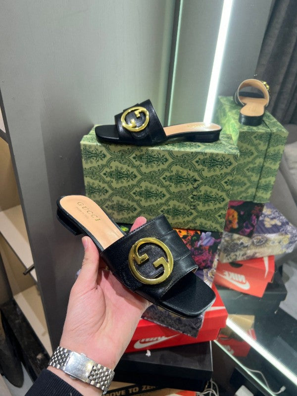Gucci GG Blondie Slide With OG Box & Carry Bag Black 1080)