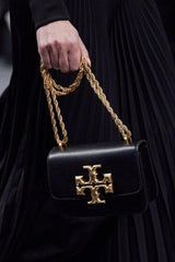Tory Burch Elannor Premium Shoulder Bag With OG Box Dust Bag 112 Black