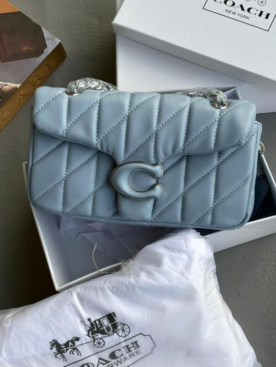 Coach Tabby 20 Quilted Leather Shoulder Bag With OG Box & Dust Bag CP 150 Blue
