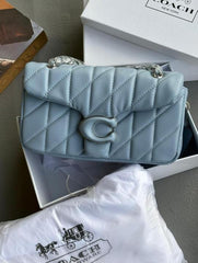Coach Tabby 20 Quilted Leather Shoulder Bag With OG Box & Dust Bag CP 150 Blue