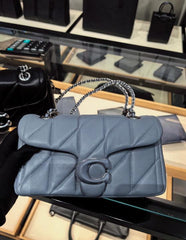 Coach Tabby 20 Quilted Leather Shoulder Bag With OG Box & Dust Bag CP 150 Blue