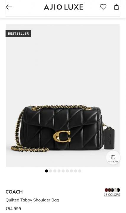 Coach Tabby 20 Quilted Leather Shoulder Bag With OG Box  & Dust Bag CP 150 Black Gold