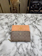 Coach Monogram PVC Leather Long Wallet (60017 Apricot)