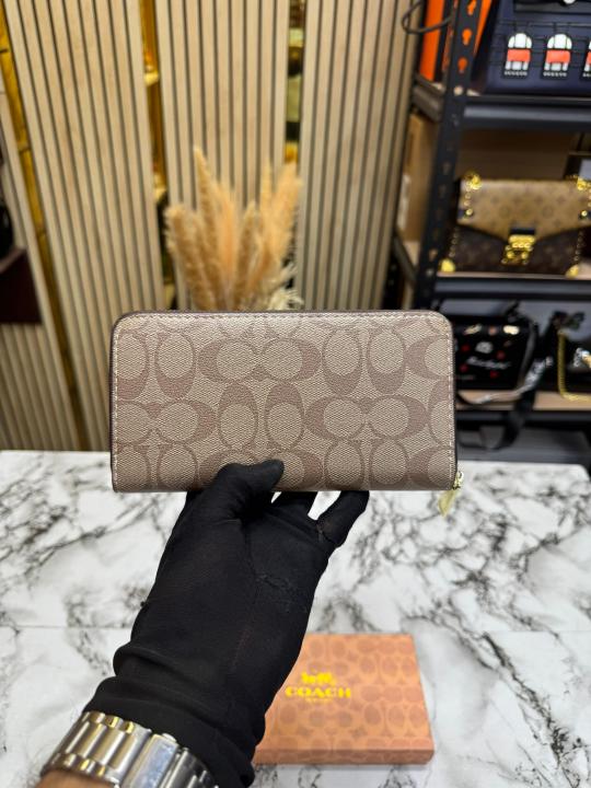 Coach Monogram PVC Leather Long Wallet (60017 Apricot)
