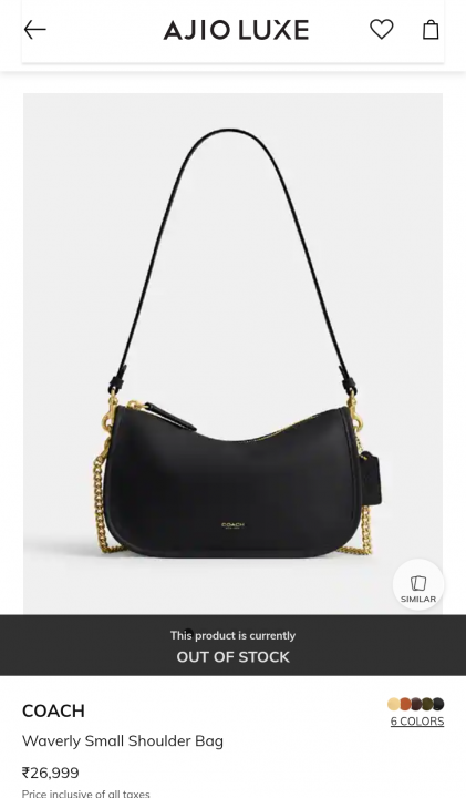 Coach Waverly 24i Shoulder Bag Signature Canvas Black With OG Box Dust Cover & Carry Bag