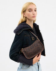 Coach Waverly 24i Shoulder Bag Signature Canvas Coffee With OG Box Dust Cover & Carry Bag