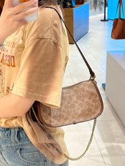 Coach Waverly 24i Shoulder Bag Signature Canvas Dark Coffee With OG Box Dust Cover & Carry Bag