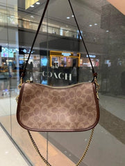 Coach Waverly 24i Shoulder Bag Signature Canvas Dark Coffee With OG Box Dust Cover & Carry Bag