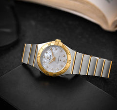 Omega Constellation Sedna 2Ton-Gold-White Women's