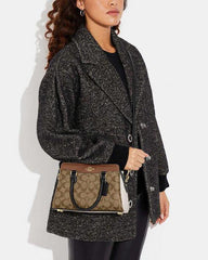 Coach Darcie Carry all Signature Canvas Apricot Brown color scheme With OG Box Dust Cover 2387 Apricot Brown