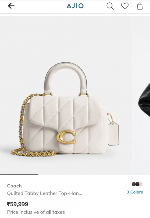 Coach Tabby Top Handle Bag White With Quilting With OG Box Dust Cover & Carry Bag 9922 White