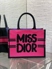Miss Dior By Christian Dior Graffiti Book Large Tote With OG Box & Dust Bag & Scarf  Purple Pink  41cm  Sale