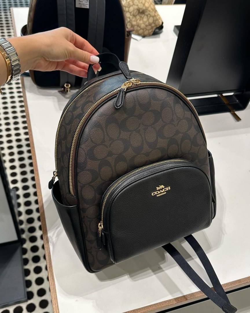 Coach Court Back pack Coffee Black With Original Dust cover Packaging
