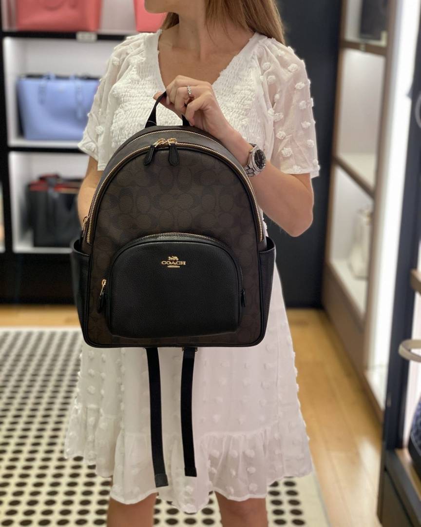 Coach Court Back pack Coffee Black With Original Dust cover Packaging