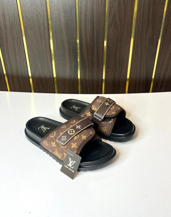 Louis Vuitton Premium Denim Flipflop Brown