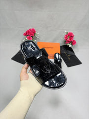 LOUIS VUITTON OASIS MULE SHINY BLACK