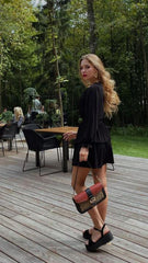 Coach Georgie Shoulder Bag Featuring Color block Black Red Leather With OG Box Dust Cover Carry Carry Bag