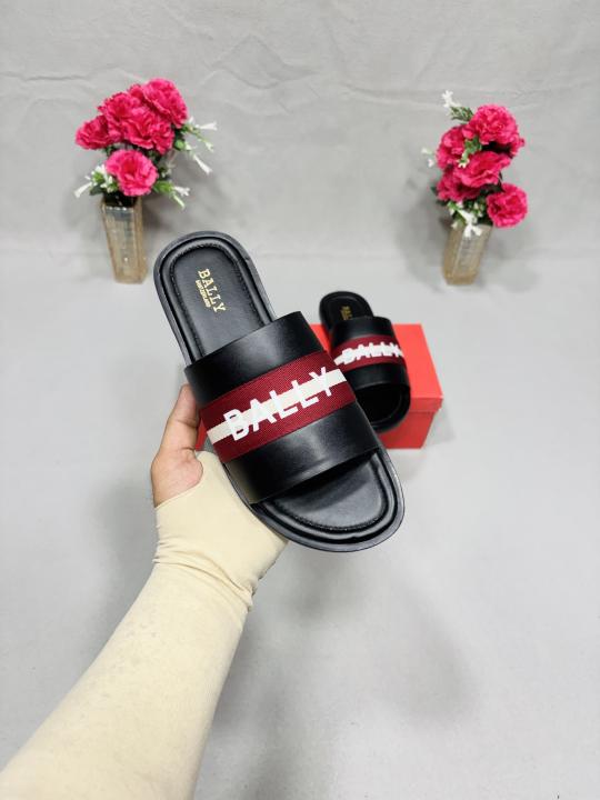BALLY PREMIUM BLACK RED SLIDE