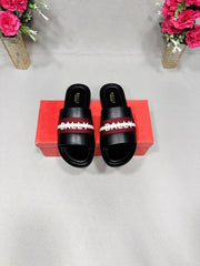 BALLY PREMIUM BLACK RED SLIDE