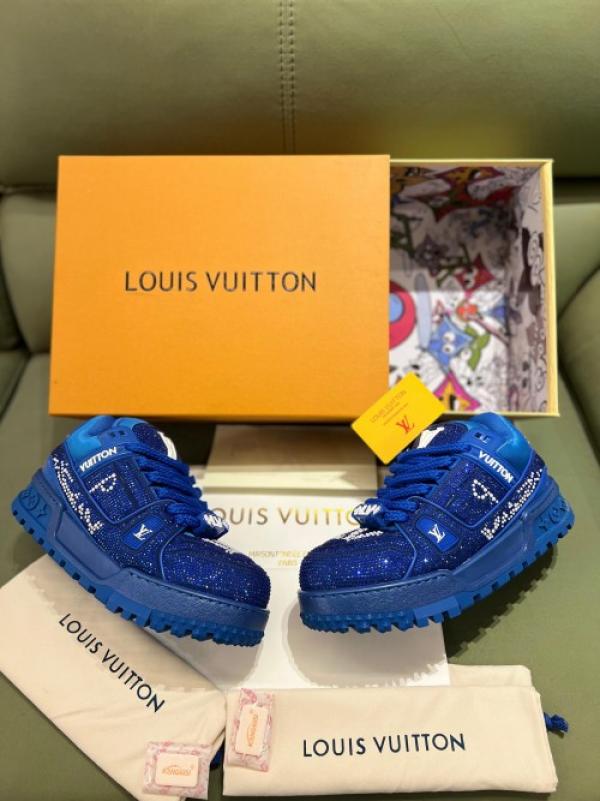 LV UA Vuitton crystal trainer blue diamond PREMIUM UA QUALITY