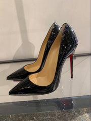 Christian Louboutin Miss Iriza 10 Black Z Heels Patent With OG Box & Dust Cover W53