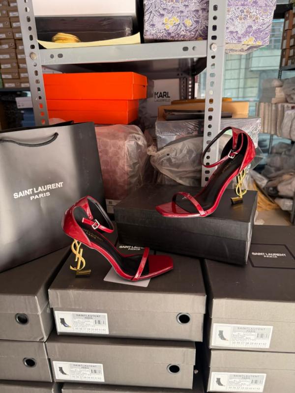 YSL Opyum Heels Premium Wine with OG Box & Carry Bag