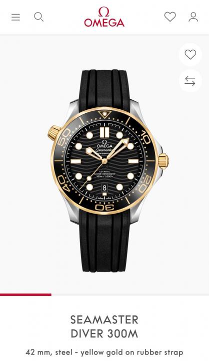 Omega Seamaster Diver 300M Automatic Black Gold Black