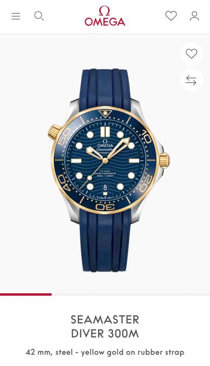 Omega Seamaster Diver 300M Automatic Blue Gold Blue