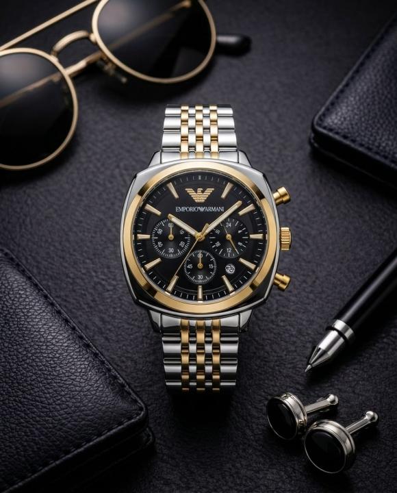 Emporio Armani Antonio Chronograph 2Ton-Gold-Black
