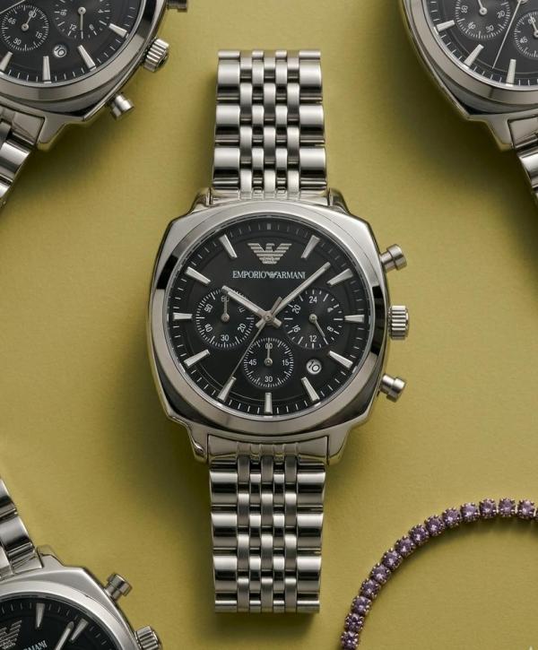 Emporio Armani Antonio Chronograph Silver-Black