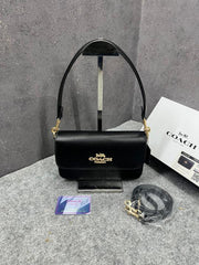 Coach Brynn Shoulder Bag Signature Canvas With OG Box & Dust Cover Black
