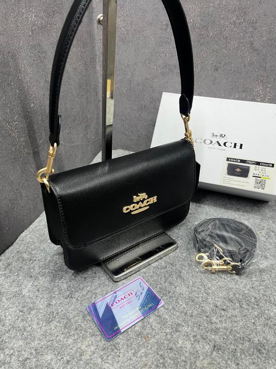 Coach Brynn Shoulder Bag Signature Canvas With OG Box & Dust Cover Black