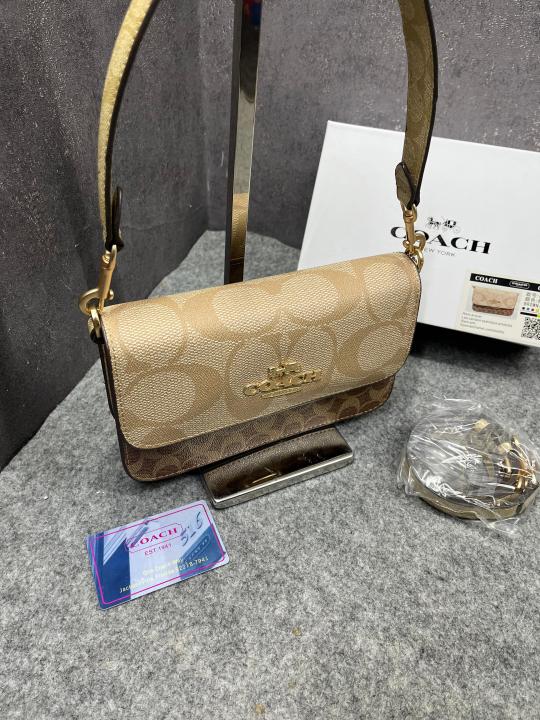 Coach Brynn Shoulder Bag Signature Canvas With OG Box & Dust Cover Brown Apricot