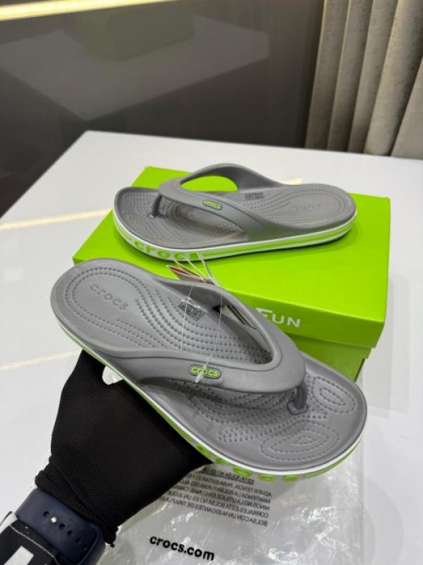 Crocs Bayaband Grey Green Premium Thong Flipflop 161