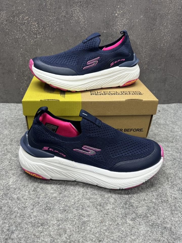 WMN Skechers Slip-ins Arch fit Max Cushion Navy Pink 2878