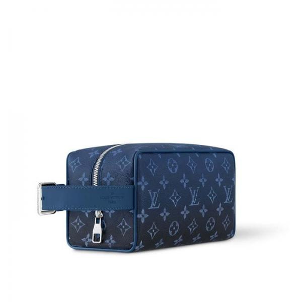 Louis Vuitton Locker Dopp Kit Blue Gradient Dual Shade Monogram Shadow With OG Box & Carry Bag Blue 11559